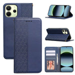 For Xiaomi Redmi Note 14 4G (164.84mm) Wallet Phone Case Checkered Pattern Imprint Leather Flip Cover with Wrist Strap
