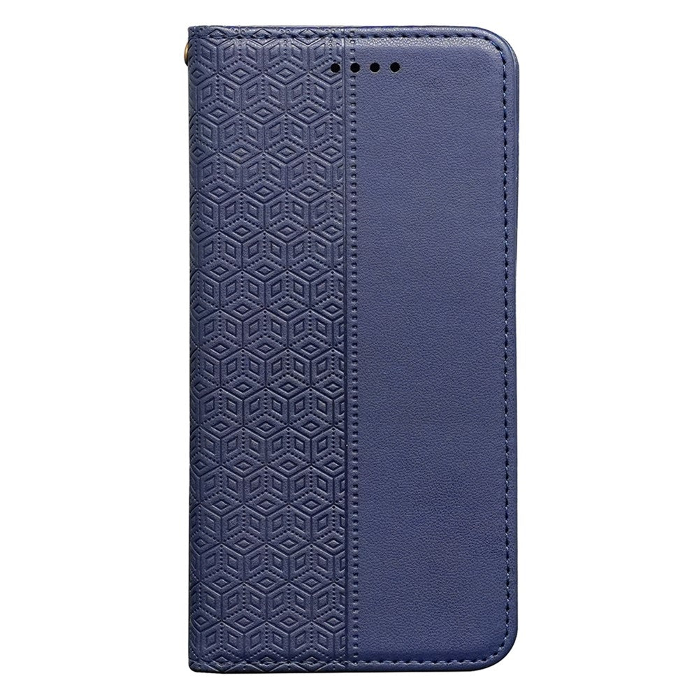 For Xiaomi Redmi Note 14 4G (164.84mm) Wallet Phone Case Checkered Pattern Imprint Leather Flip Cover with Wrist Strap