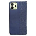 For Xiaomi Redmi Note 14 4G (164.84mm) Wallet Phone Case Checkered Pattern Imprint Leather Flip Cover with Wrist Strap