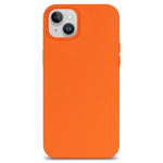 For iPhone 14 Plus Solid Silicone Drop Protection Phone Case Soft Fiber Lining Slim Fit Shockproof Protective Cover