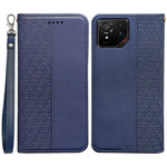 For Asus ROG Phone 9 5G Wallet Phone Case Checkered Pattern Imprint Leather Flip Cover with Wrist Strap