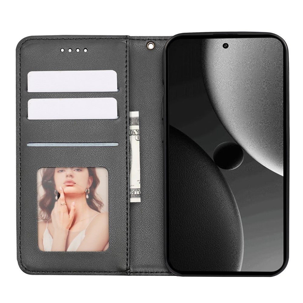 For Xiaomi 15 Ultra Wallet Phone Case Checkered Pattern Imprint Leather Flip Cover with Wrist Strap