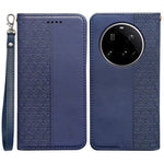 For Xiaomi 15 Ultra Wallet Phone Case Checkered Pattern Imprint Leather Flip Cover with Wrist Strap
