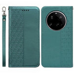 For Xiaomi 15 Ultra Wallet Phone Case Checkered Pattern Imprint Leather Flip Cover with Wrist Strap