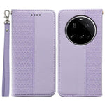 For Xiaomi 15 Ultra Wallet Phone Case Checkered Pattern Imprint Leather Flip Cover with Wrist Strap