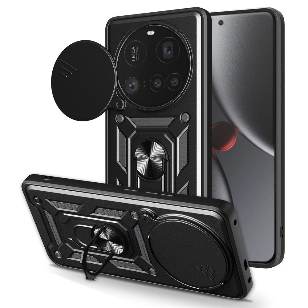 For Xiaomi 15 Ultra Case with Slide Camera Lid PC + TPU Kickstand Phone Cover