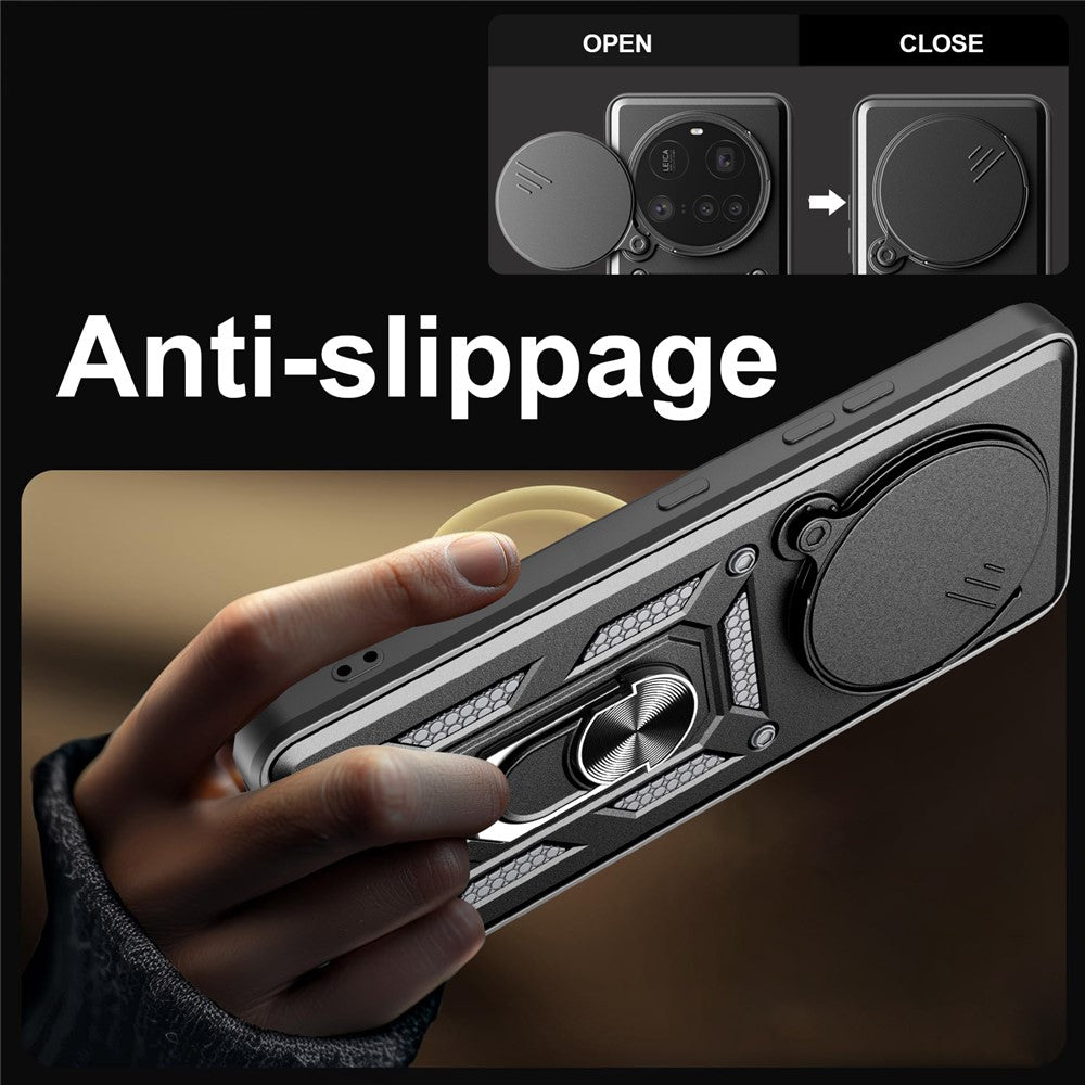 For Xiaomi 15 Ultra Case with Slide Camera Lid PC + TPU Kickstand Phone Cover