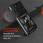 For Xiaomi 15 Ultra Case with Slide Camera Lid PC + TPU Kickstand Phone Cover