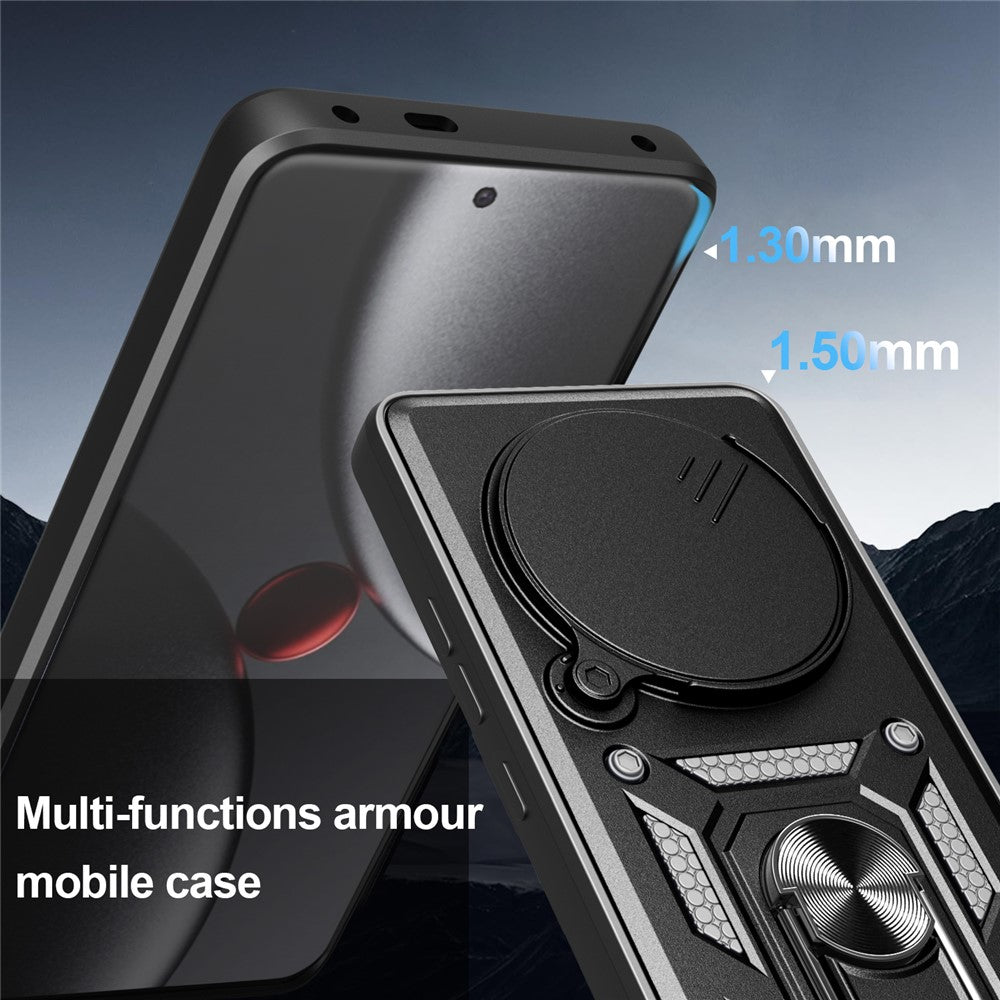 For Xiaomi 15 Ultra Case with Slide Camera Lid PC + TPU Kickstand Phone Cover