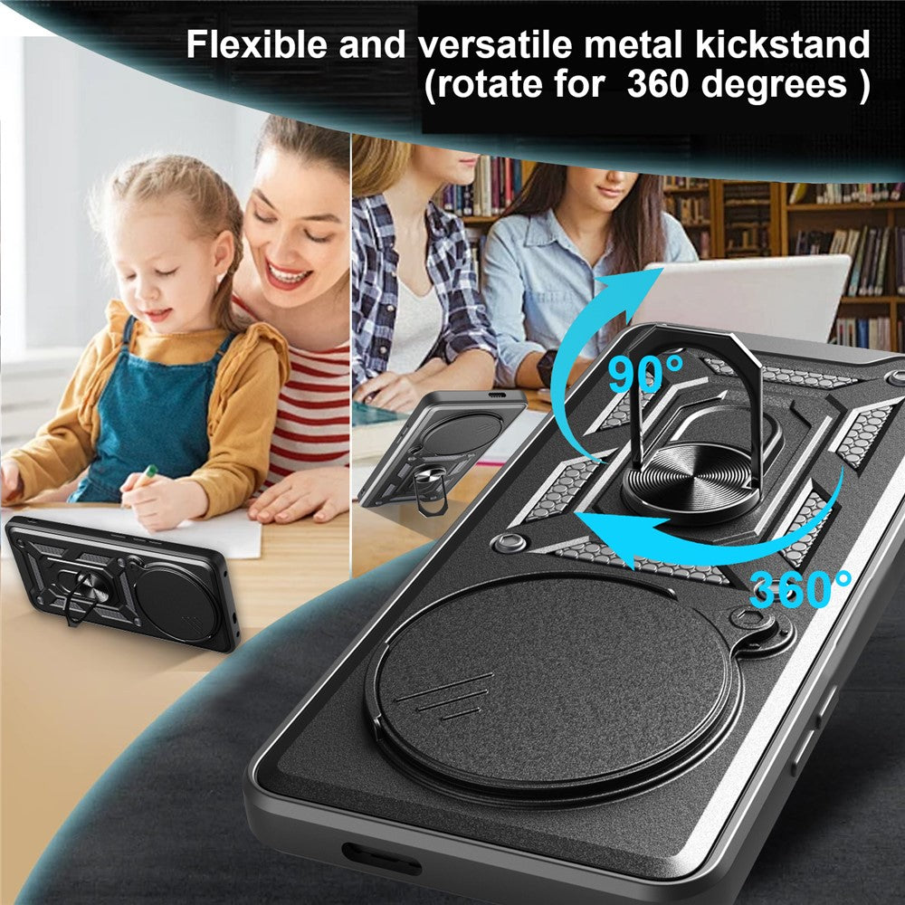 For Xiaomi 15 Ultra Case with Slide Camera Lid PC + TPU Kickstand Phone Cover