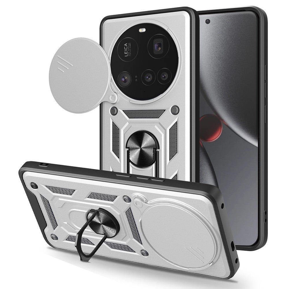 For Xiaomi 15 Ultra Case with Slide Camera Lid PC + TPU Kickstand Phone Cover