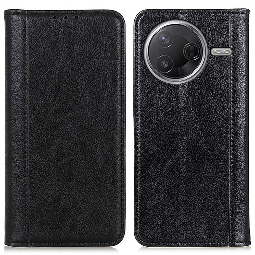Stand-etui til Xiaomi Poco F7 Pro 5G / F7 Ultra 5G / Redmi K80 Pro 5G / K80 5G, delt lædercover med litchi-struktur og pung