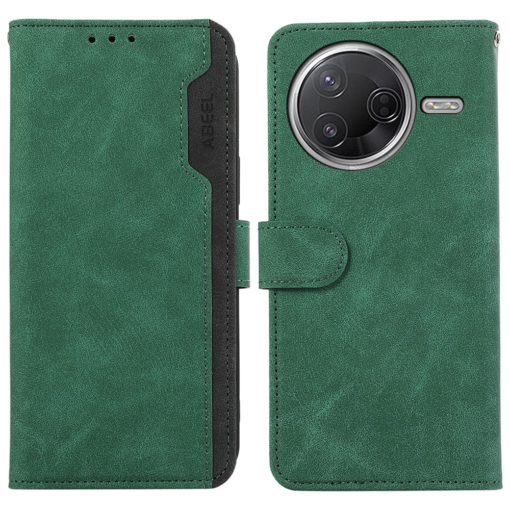 ABEEL Leather Case For Xiaomi Poco F7 Pro 5G  /  F7 Ultra 5G  /  Redmi K80 Pro 5G  /  K80 5G Color Splicing Flip Phone Cover RFID Blocking