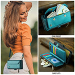 CASEME For Samsung Galaxy S25 Edge Leather Case  C36 Zipper Multiple Card Slots Phone Cover with Straps