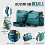 CASEME For Samsung Galaxy S25 Edge Leather Case  C36 Zipper Multiple Card Slots Phone Cover with Straps