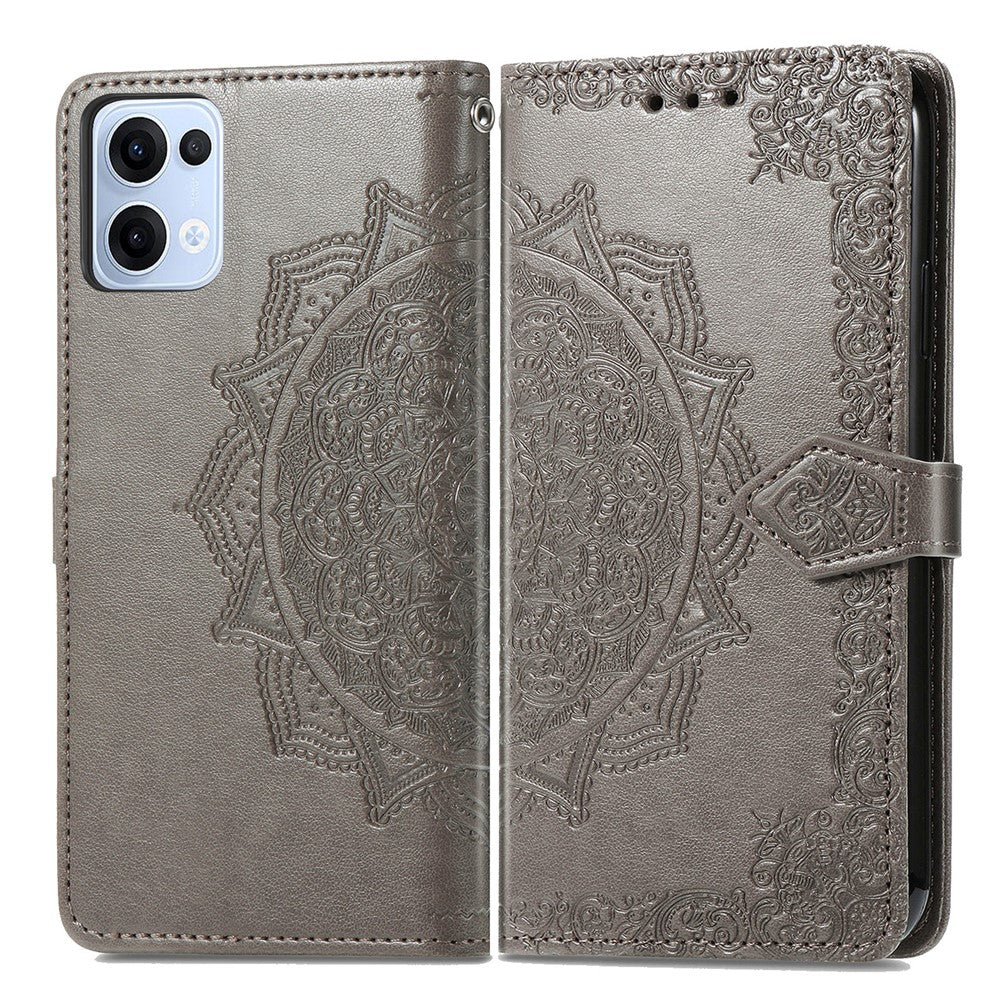 For Oppo Reno13 5G (Global) Wallet Case Mandala Flower Leather Phone Cover Stand