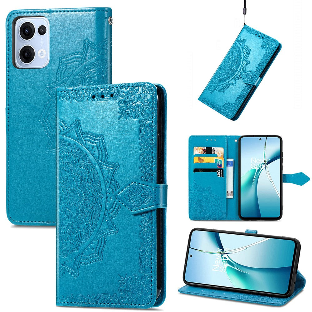 For Oppo Reno13 5G (Global) Wallet Case Mandala Flower Leather Phone Cover Stand