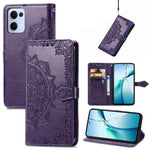 For Oppo Reno13 5G (Global) Wallet Case Mandala Flower Leather Phone Cover Stand