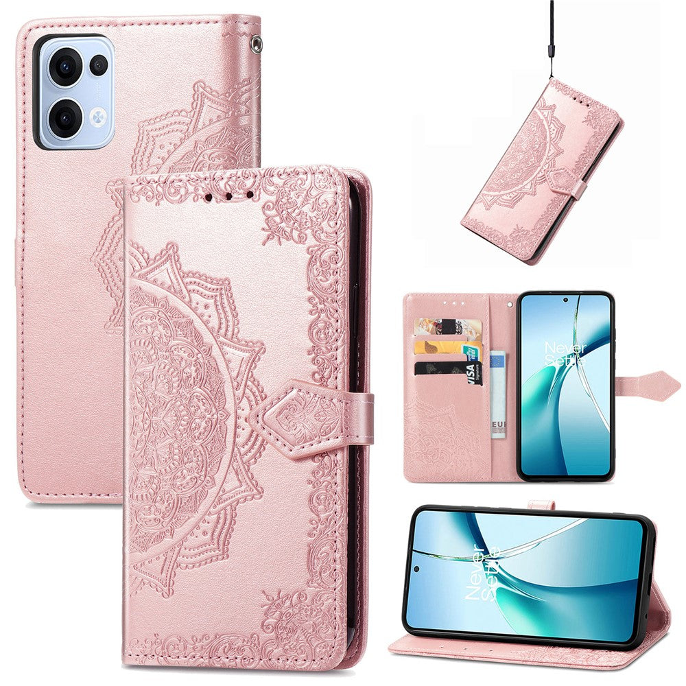 For Oppo Reno13 5G (Global) Wallet Case Mandala Flower Leather Phone Cover Stand