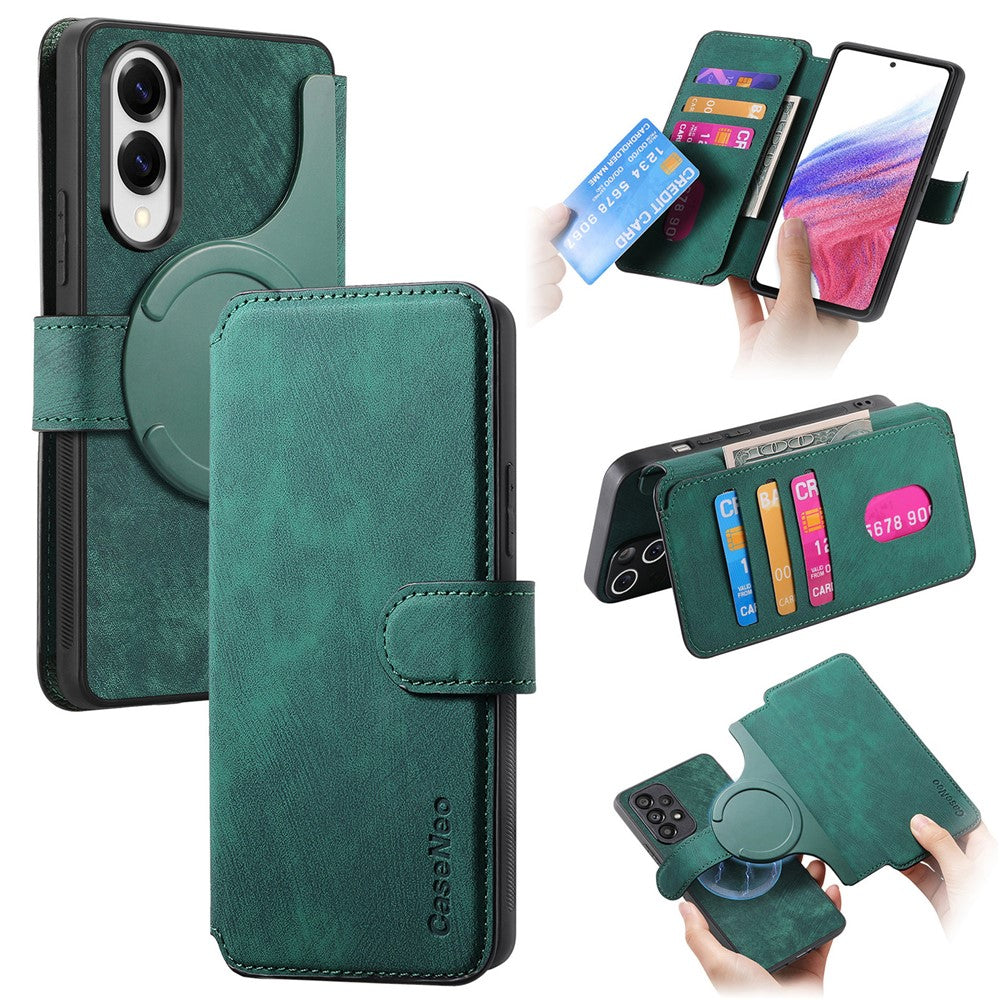 CASENEO For Samsung Galaxy S25 Edge Magnetic Case  Detachable Leather Phone Wallet Cover