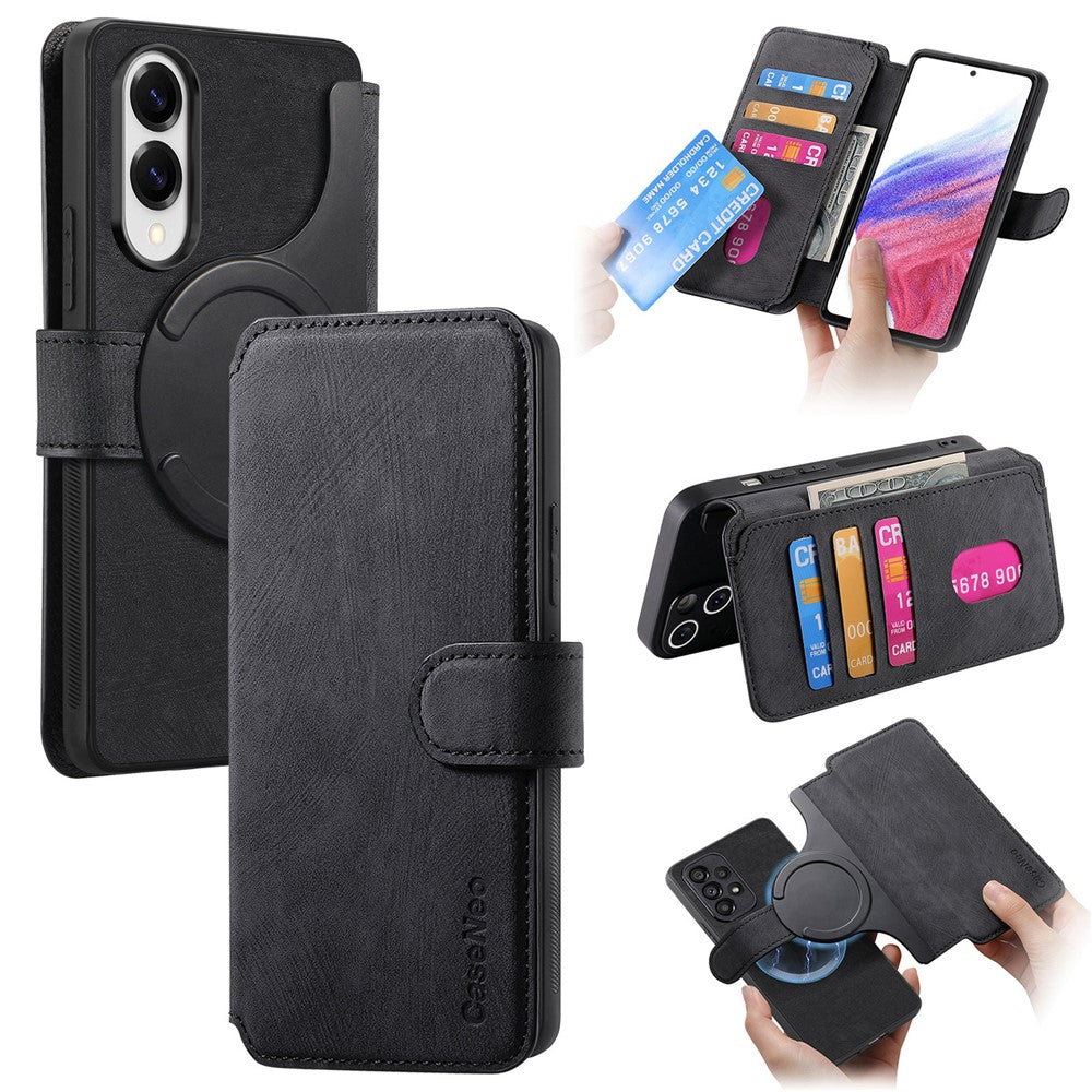 CASENEO For Samsung Galaxy S25 Edge Magnetic Case  Detachable Leather Phone Wallet Cover