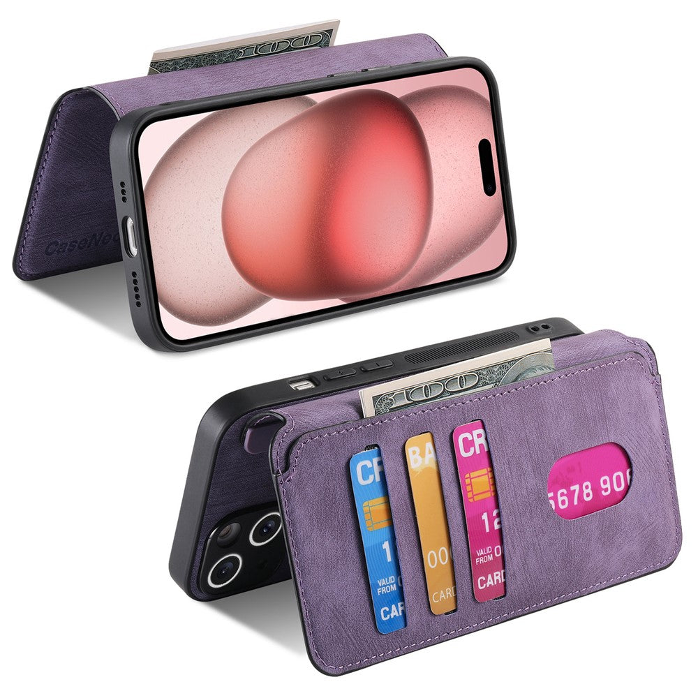 CASENEO For iPhone 17e / 16e Magnetic Case  Detachable Leather Phone Wallet Cover
