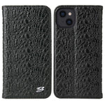 For iPhone 14 Plus Auto-absorbed Magnetic Phone Case Wallet Stand Anti-scratch Top Layer Cowhide Leather Crocodile Texture Cell Phone Cover