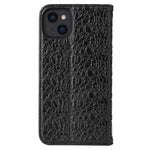 For iPhone 14 Plus Auto-absorbed Magnetic Phone Case Wallet Stand Anti-scratch Top Layer Cowhide Leather Crocodile Texture Cell Phone Cover