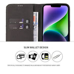 For iPhone 14 Plus Auto-absorbed Magnetic Phone Case Wallet Stand Anti-scratch Top Layer Cowhide Leather Crocodile Texture Cell Phone Cover