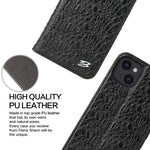 For iPhone 14 Plus Auto-absorbed Magnetic Phone Case Wallet Stand Anti-scratch Top Layer Cowhide Leather Crocodile Texture Cell Phone Cover