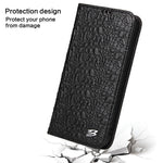 For iPhone 14 Plus Auto-absorbed Magnetic Phone Case Wallet Stand Anti-scratch Top Layer Cowhide Leather Crocodile Texture Cell Phone Cover