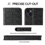 For iPhone 14 Plus Auto-absorbed Magnetic Phone Case Wallet Stand Anti-scratch Top Layer Cowhide Leather Crocodile Texture Cell Phone Cover