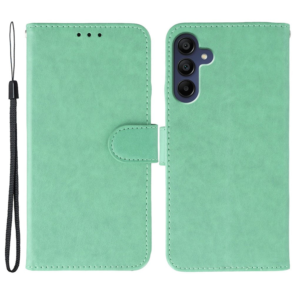 Til Samsung Galaxy A06s Covers PU Læder Flip Wallet Telefoncover med Rem