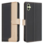 BINFEN COLOR BF33 til Samsung Galaxy F06 5G / M06 5G læderetui, splejset farve, RFID-blokerende pung, stander, telefoncover