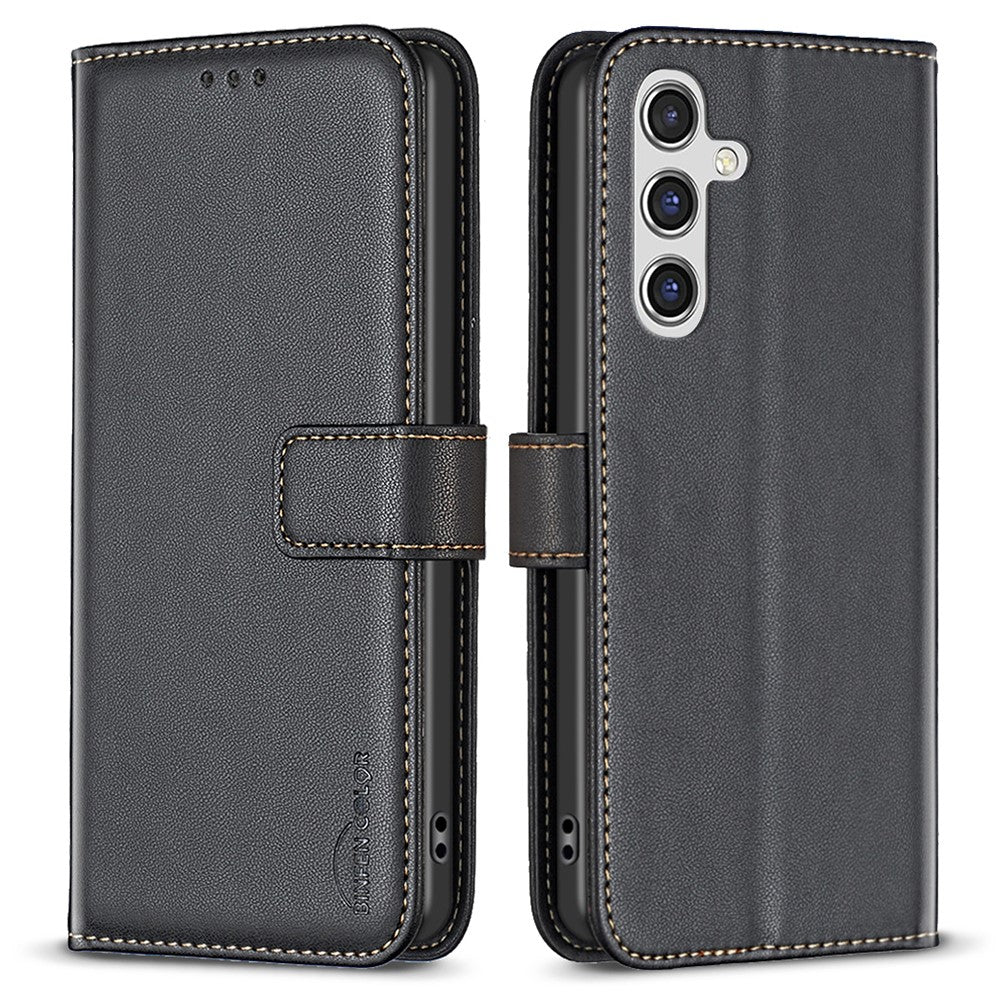 BINFEN COLOR BF17 For Samsung Galaxy F16 5G / M16 5G Case Wallet Folio Flip Leather Cover