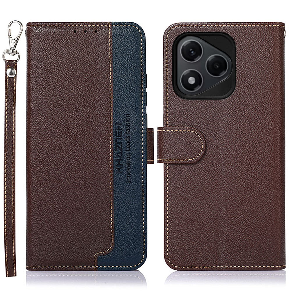 KHAZNEH For Honor 400 Lite 5G Etui RFID-blokerende pung Litchi-tekstur PU-læder telefoncover