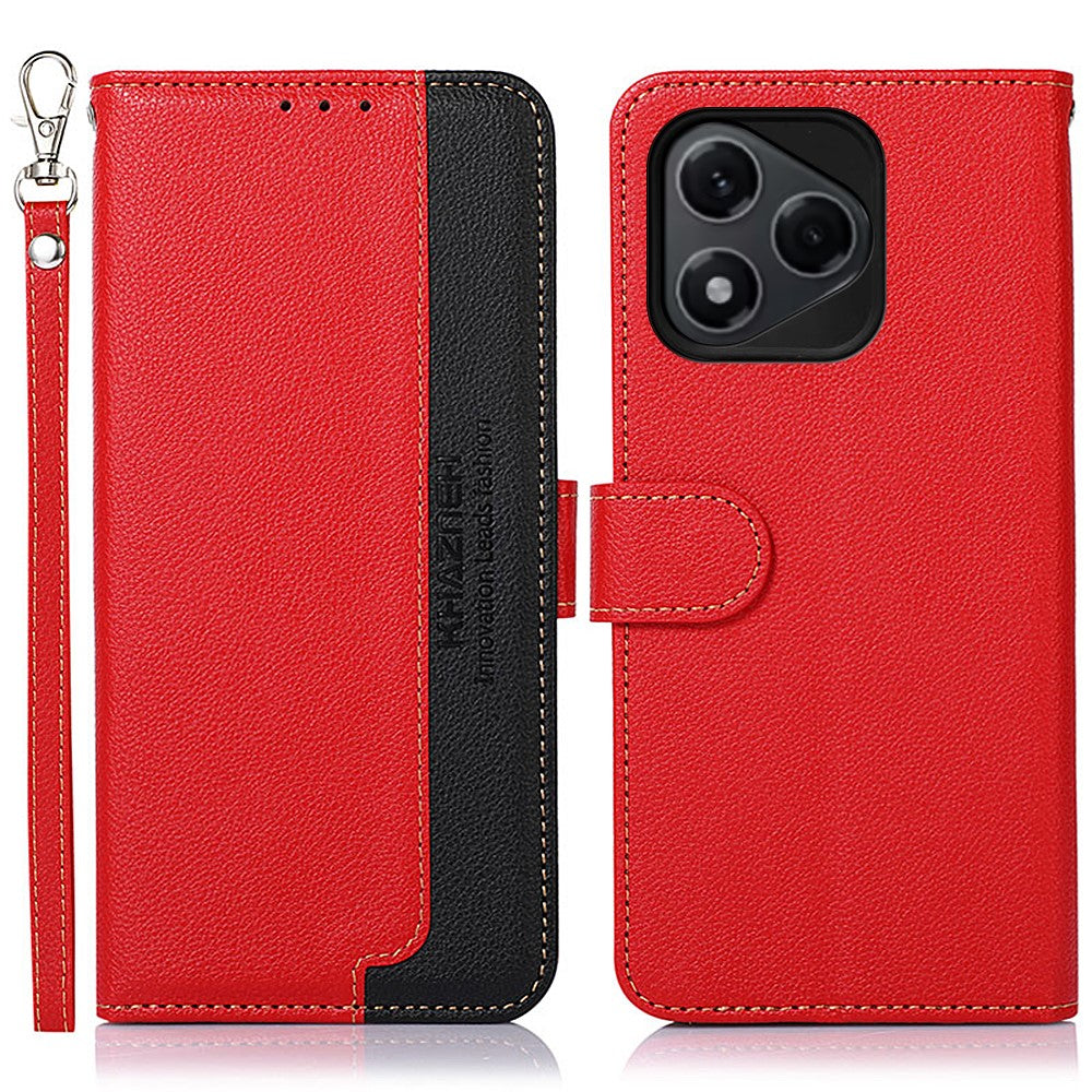 KHAZNEH For Honor 400 Lite 5G Etui RFID-blokerende pung Litchi-tekstur PU-læder telefoncover