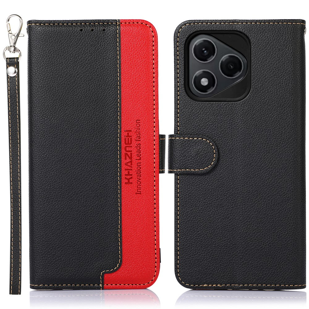 KHAZNEH For Honor 400 Lite 5G Etui RFID-blokerende pung Litchi-tekstur PU-læder telefoncover