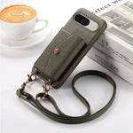 For Google Pixel 10 Pro / 10 / 9 Pro / 9 Case Card Holder Kickstand PU Leather + PC Phone Cover with Mirror and Crossbody Lanyard
