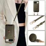 For Google Pixel 10 Pro / 10 / 9 Pro / 9 Case Card Holder Kickstand PU Leather + PC Phone Cover with Mirror and Crossbody Lanyard