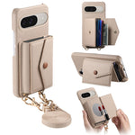 For Google Pixel 10 Pro / 10 / 9 Pro / 9 Case Card Holder Kickstand PU Leather + PC Phone Cover with Mirror and Crossbody Lanyard