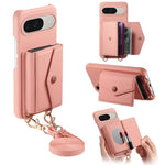 For Google Pixel 10 Pro / 10 / 9 Pro / 9 Case Card Holder Kickstand PU Leather + PC Phone Cover with Mirror and Crossbody Lanyard