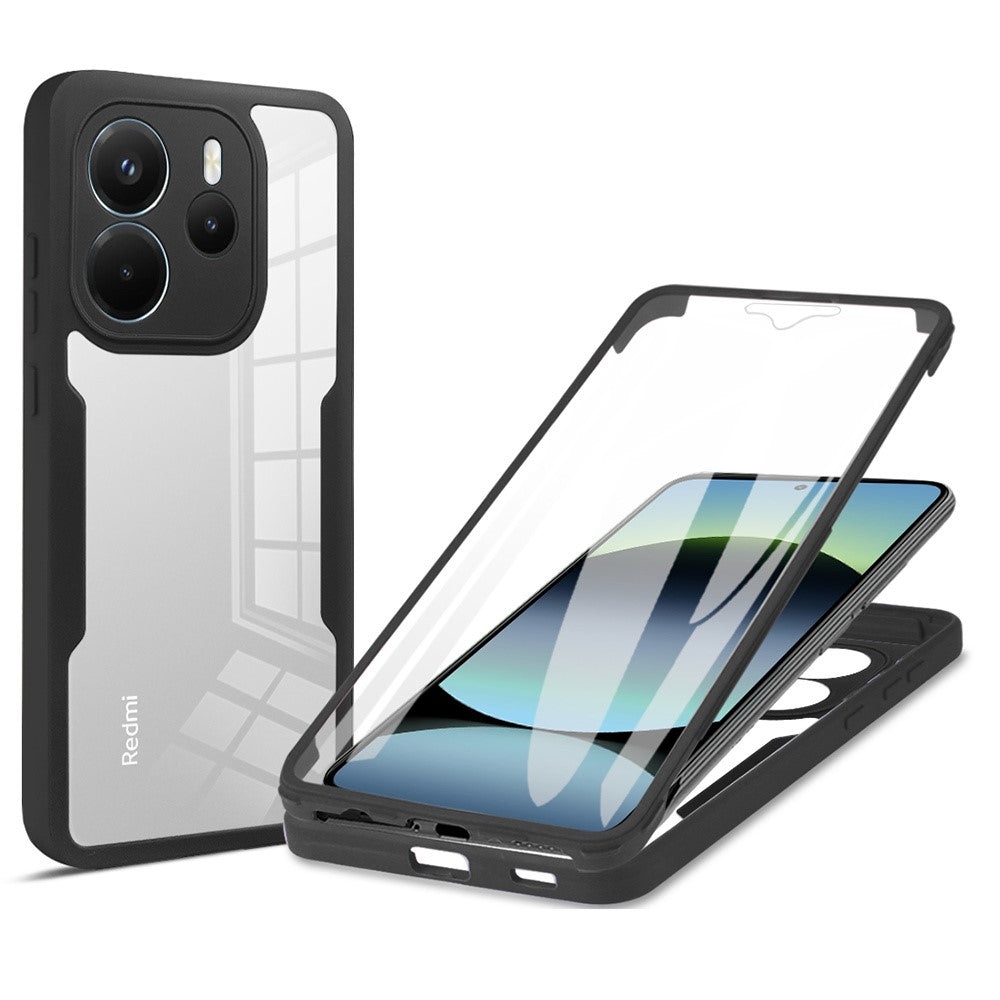 For Xiaomi Redmi Note 14 4G (164.84mm) Case Acrylic + TPU Clear Phone Cover with PET Screen Film