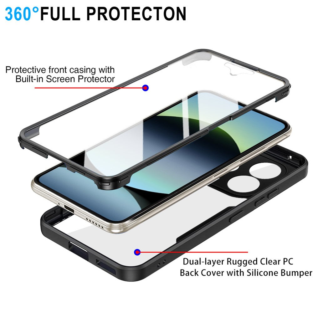 For Xiaomi Redmi Note 14 4G (164.84mm) Case Acrylic + TPU Clear Phone Cover with PET Screen Film