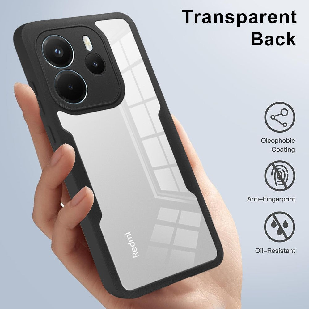 For Xiaomi Redmi Note 14 4G (164.84mm) Case Acrylic + TPU Clear Phone Cover with PET Screen Film