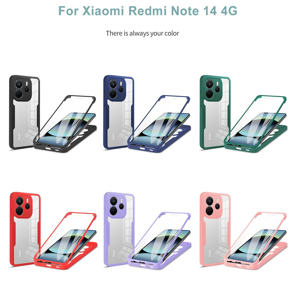 For Xiaomi Redmi Note 14 4G (164.84mm) Case Acrylic + TPU Clear Phone Cover with PET Screen Film