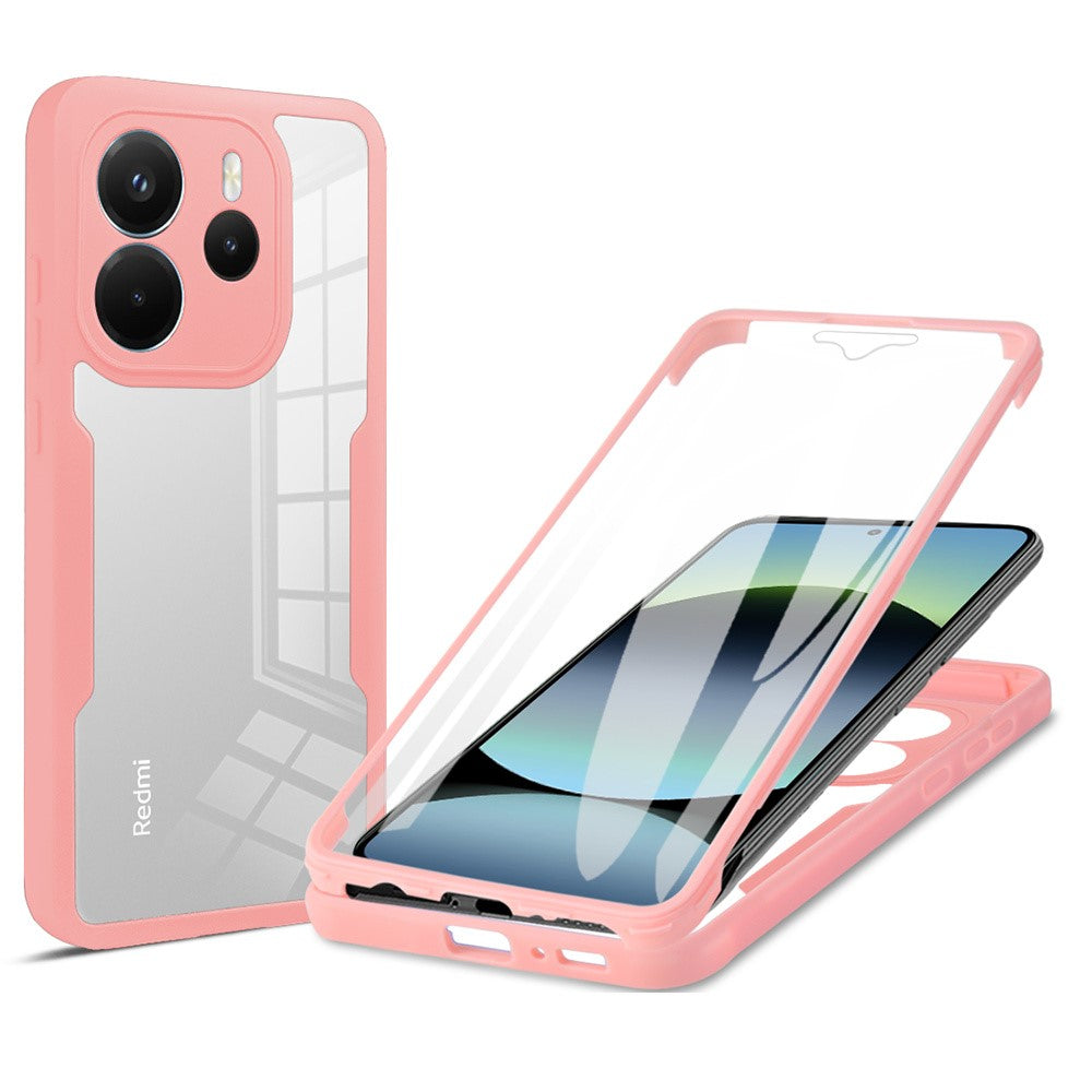For Xiaomi Redmi Note 14 4G (164.84mm) Case Acrylic + TPU Clear Phone Cover with PET Screen Film