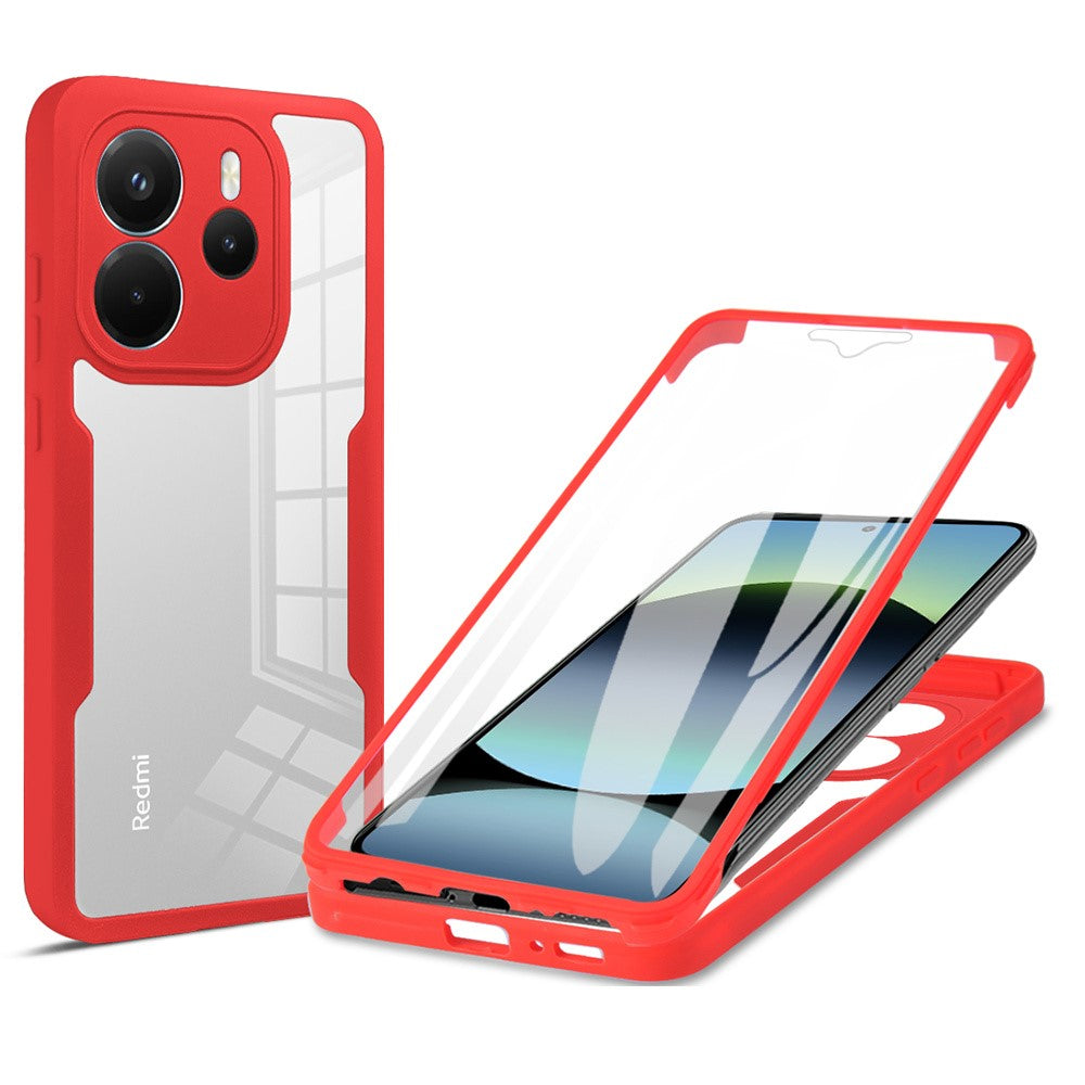 For Xiaomi Redmi Note 14 4G (164.84mm) Case Acrylic + TPU Clear Phone Cover with PET Screen Film