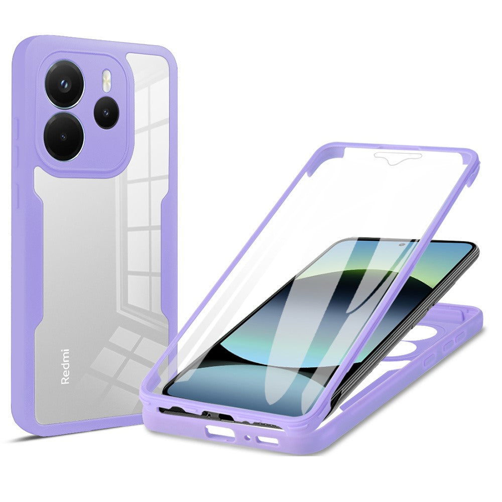 For Xiaomi Redmi Note 14 4G (164.84mm) Case Acrylic + TPU Clear Phone Cover with PET Screen Film