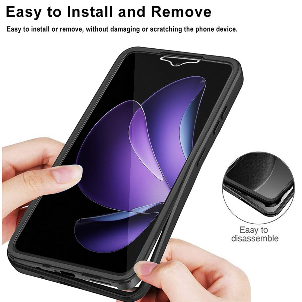Oppo Reno13 F 5G (Reno 13 FS 5G) / 4G-skal i akryl + genomskinligt TPU-skal med PET-skärmfilm
